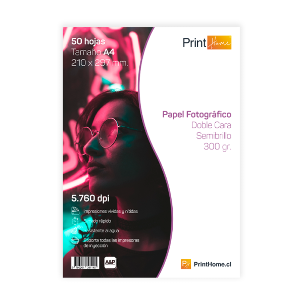 Papel fotográfico semi Glossy 300 grs.